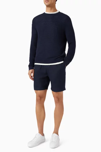 شورت ممرسر بطول 7 بوصة كتان