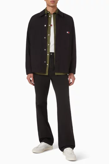 قميص بقصة ضيقة قطن مطاطي