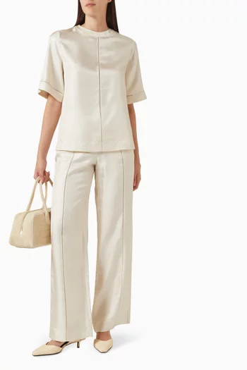 تي شيرت هافانا بحياكة دانتيل حرير