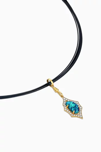 Kasbah Diamond & Opal Necklace in 18kt Yellow Gold