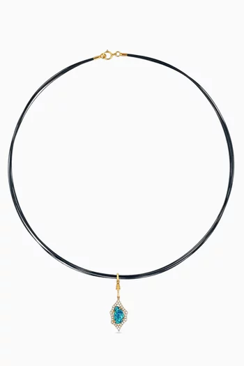 Kasbah Diamond & Opal Necklace in 18kt Yellow Gold