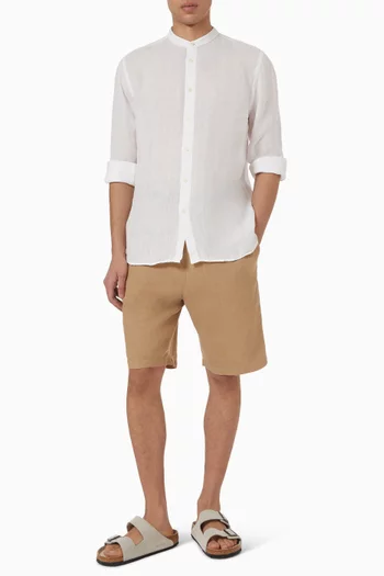 قميص بياقة صينية كتان