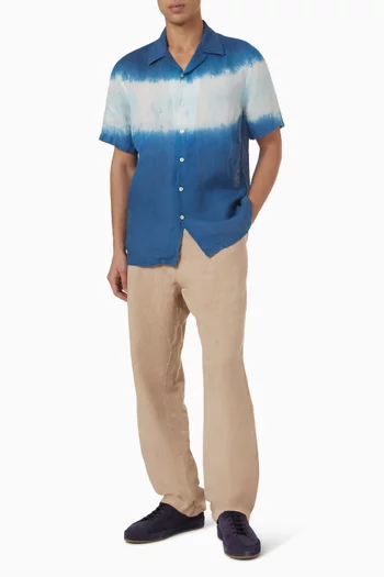 قميص بقصة عادية كتان