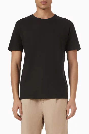 Regular Fit Crewneck T-shirt in Linen