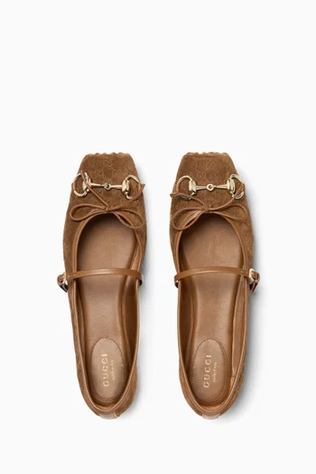 Horsebit Ballet Flats in Suede