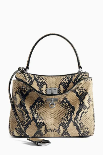 حقيبة يد روديو ميني جلد عجل بنقشة جلد الأفعى