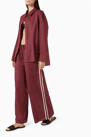 Drawstring Wide-leg Pants in Cotton