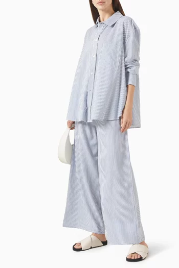 بنطال بقصة ساق واسعة ورباط تضييق