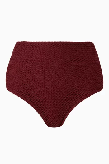 High-waist Crochet Bikini Briefs