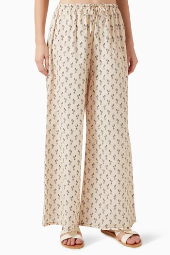 Drawstring Wide-leg Pants