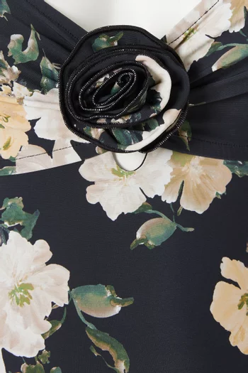 Devin Rosa Ruffle One-piece Swimsuit