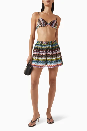 Zig-zag Shorts in Viscose-knit