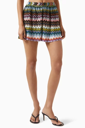 Zig-zag Shorts in Viscose-knit