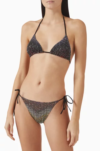 Sequin-embellished Bikini Set