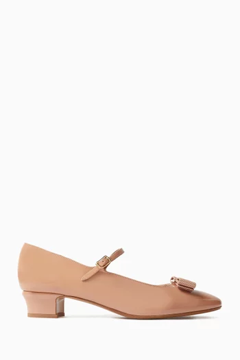 حذاء كلاسيك ماري جين فالي بكعب 30 مم جلد لامع