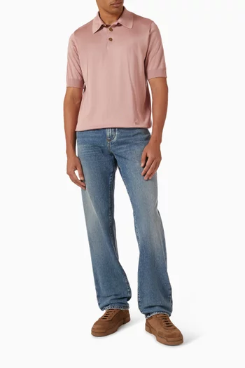 تي شيرت بولو منسوج من القطن