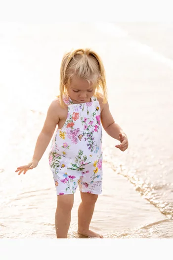 Ivy Print Overalls in Cotton