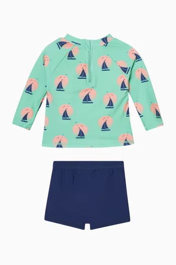 طقم سباحة جارفيس مزين بنقشة