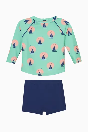 طقم سباحة جارفيس مزين بنقشة