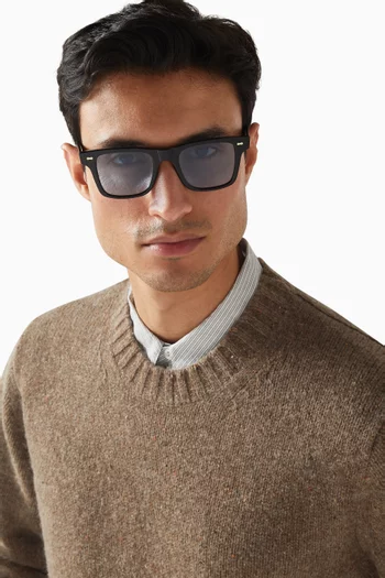 نظارة شمسية دينم بإطار دائري أسيتات حيوي صديق للبيئة