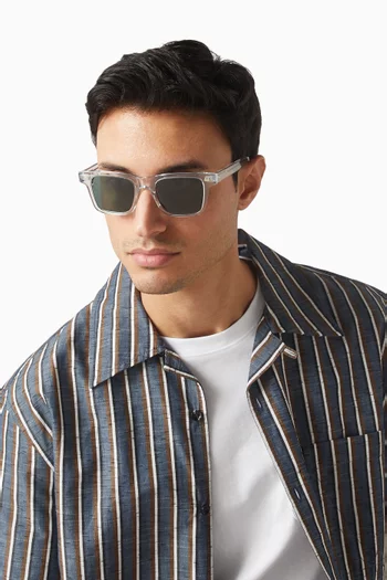 نظارة شمسية دينم بإطار دائري أسيتات حيوي صديق للبيئة