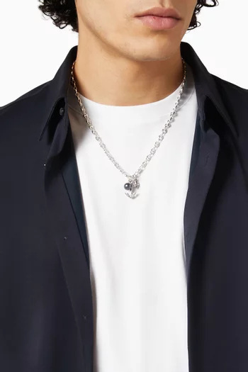 Anchor Tattoo Talisman Necklace in Sterling Silver