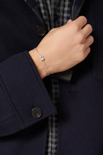 Topaz Octagon Humbug Paperclip Bracelet in Sterling Silver