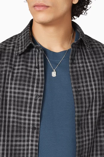 Topaz Octagon Humbug Paperclip Necklace in Sterling Silver