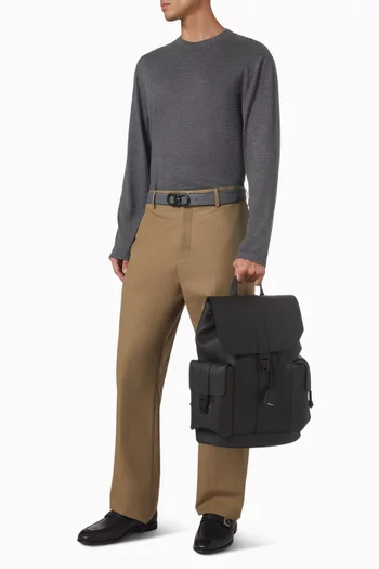 حقيبة ظهر بتصميم عملي جلد عجل