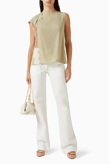 Lace-trim Top in Silk