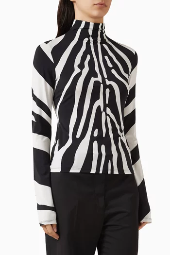 Zebra-print Top in Viscose Jersey