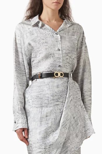 Gancini Reversible Belt in Hammered Calfskin