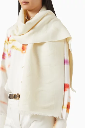 Gancini Scarf in Wool-silk