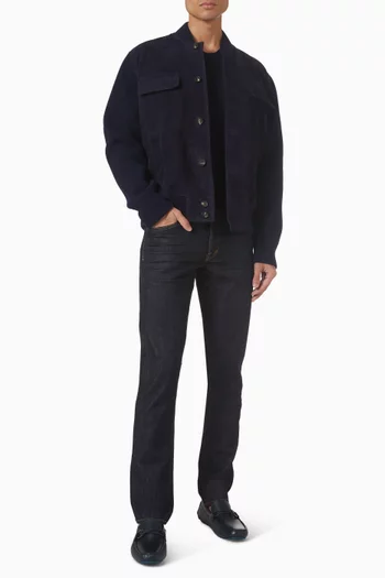 سترة منسوجة بفتحة رقبة مستديرة صوف بكر