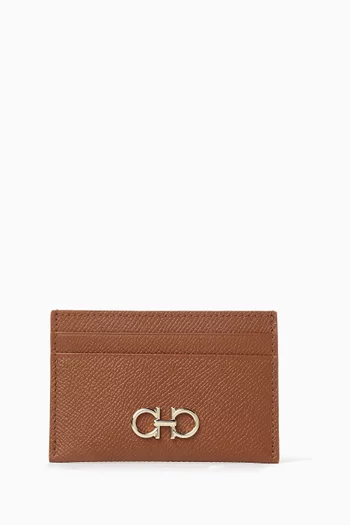 Gancini Card Holder in Calf Leather