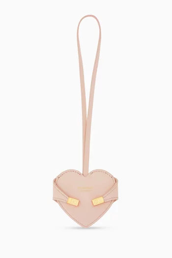 Hug Heart Mirror Charm in Calfskin