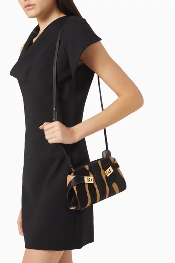 Mini Hug Crossbody Bag in Ponyskin