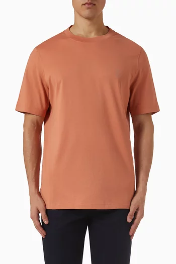 تي شيرت بطبعة شعار الماركة قطن