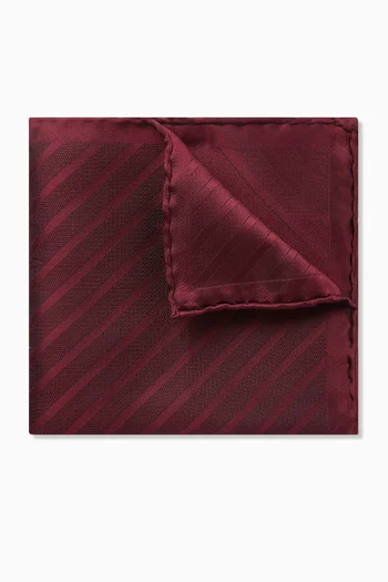Striped Pocket Square in Silk