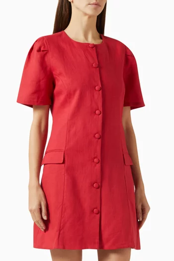 فستان قصير كتان