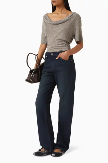 تي شيرت ماديو بفتحة رقبة مطوية