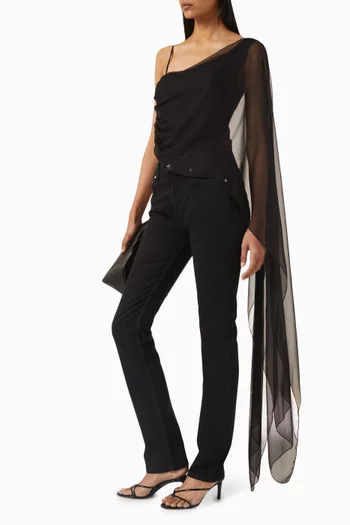 بنطال جينز موس بتصميم على الخصر وقصة ضيقة دينم