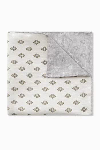 منديل جيب بنقشة معينات حرير