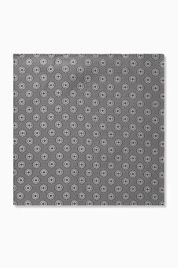 منديل جيب بنقشة ميدالية حرير