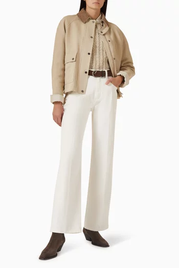 Dazzling Cable Sweater in Lambswool Blend