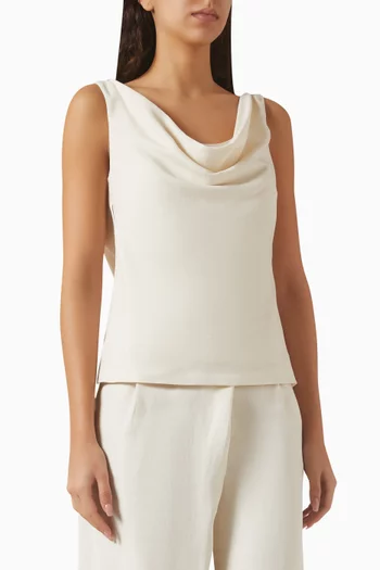 Drape Top in Linen-twill