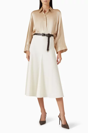 Monili Shirt in Silk Satin