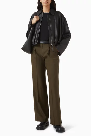 تي شيرت بحافة غير متماثلة مزيج قطن