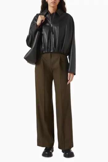 Draped Jacket in Lambskin Leather