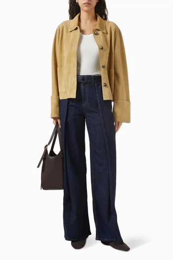 Turn-up Jacket in Suede